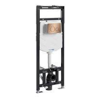 Инсталляция для унитаза Wasserkraft Alme 15TLT.010.ME.RG02, механическая клавиша золото розовое