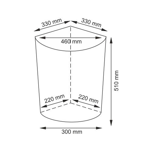 Корзина для белья Wasserkraft Salm WB-270-M, угловая, средняя, с крышкой