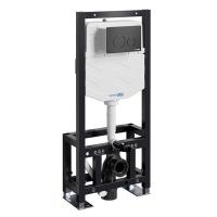 Инсталляция для унитаза Wasserkraft Dill 61TLT.010.ME.MB02, механическая клавиша черная матовая