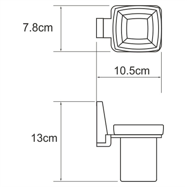Стакан для щеток с держателем Wasserkraft Lopau, K-6028