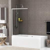 Шторка на ванну Wasserkraft 41S02-100WS, сдвижная и распашная, двустворчатая