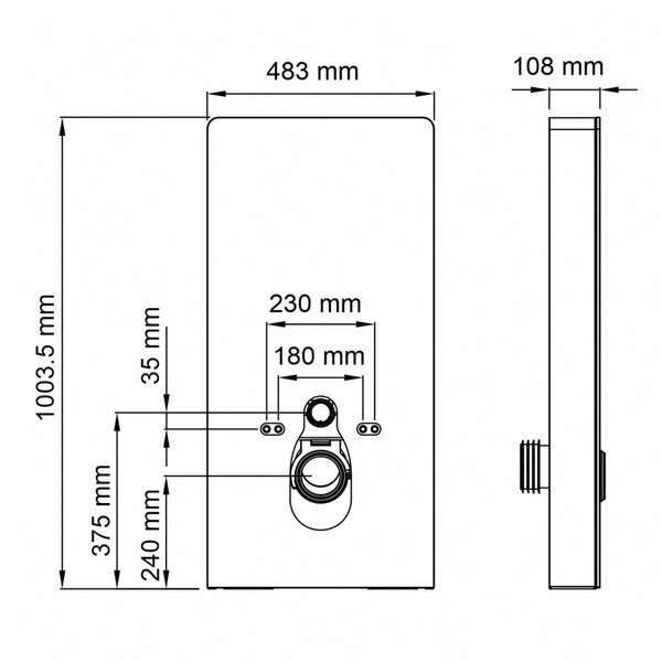 Пристенный модуль системы инсталляции Wasserkraft Naab 86TLT.040.SE.WH, для унитазов, цвет белый