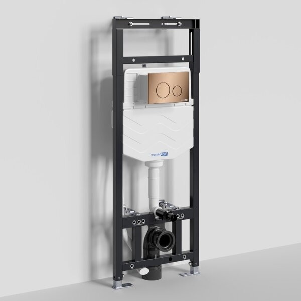 Инсталляция для унитаза Wasserkraft Alme 15TLT.010.ME.RG02, механическая клавиша золото розовое