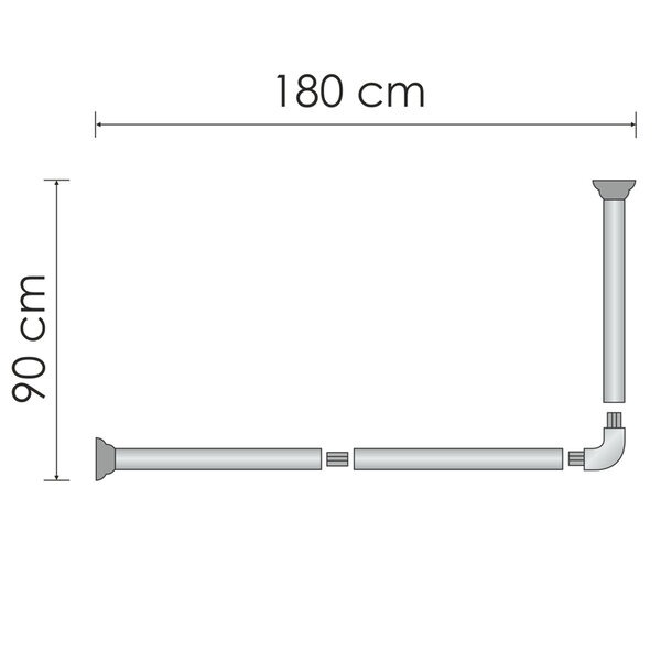 Карниз для ванны Wasserkraft Dinkel SC-469018, 90 х 180 см, хром