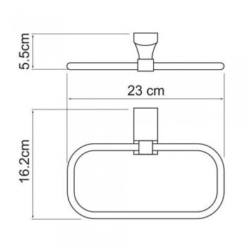 Полотенцедержатель "кольцо" Wasserkraft Leine, 25 см, белый, K-5060W