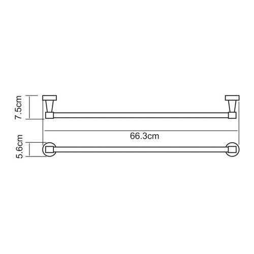 Полотенцедержатель Wasserkraft Isen, 65 см, хром, K-4030