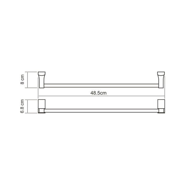 Полотенцедержатель Wasserkraft Leine, 48.5 см, хром, K-5050