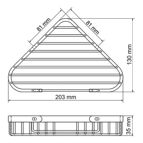 Полка металлическая Wasserkraft Серия К, угловая, цвет - белый, K-733W