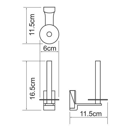 Держатель для туалетной бумаги Wasserkraft Leine, вертикальный, K-5097