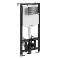 Инсталляция для унитаза Wasserkraft Aller 10TLT.010.ME.PB03, механическая клавиша цвет черный глянец