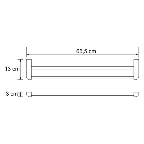 Полотенцедержатель Wasserkraft Kammel, двойной, 65 см, белый, K-8340W