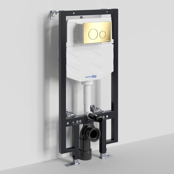 Инсталляция для унитаза Wasserkraft Vils 56TLT.010.ME.PG02, механическая клавиша золото глянцевое
