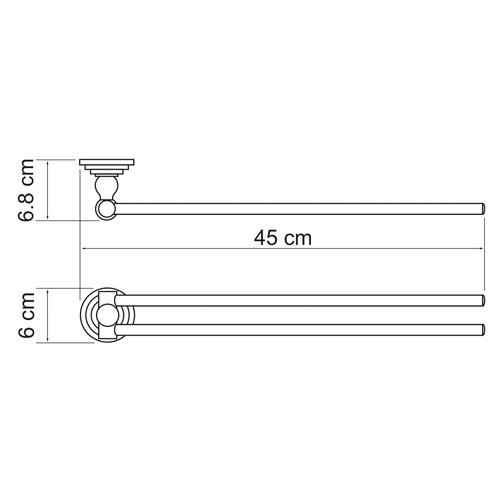 Полотенцедержатель Wasserkraft Ammer, 45 см, хром, K-7031