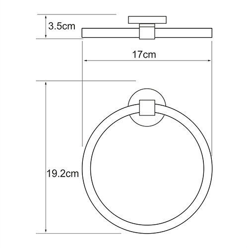 Держатель полотенец Wasserkraft Rhein, кольцо, 20 см, хром, K-6260
