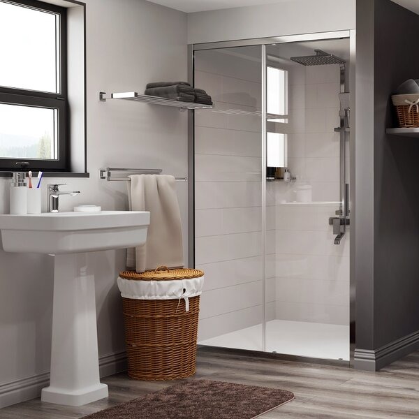 Душевая дверь в нишу Wasserkraft 41S13 110 x 200 см, стекло прозрачное, профиль серебристый