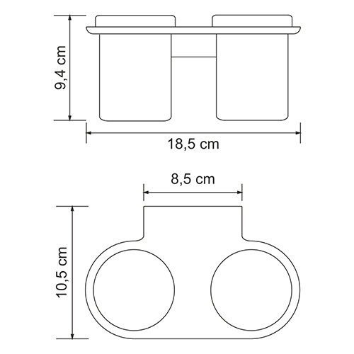 Подстаканник Wasserkraft Kammel, двойной, стеклянный, K-8328D