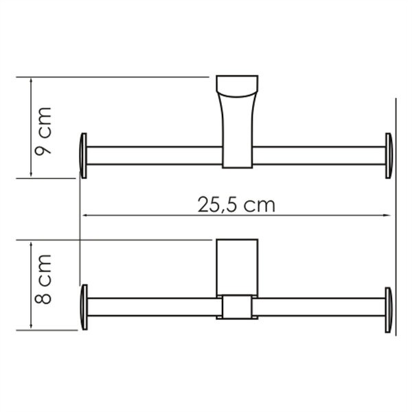 Держатель для туалетной бумаги Wasserkraft Leine, двойной, 25 см, хром, K-5096D