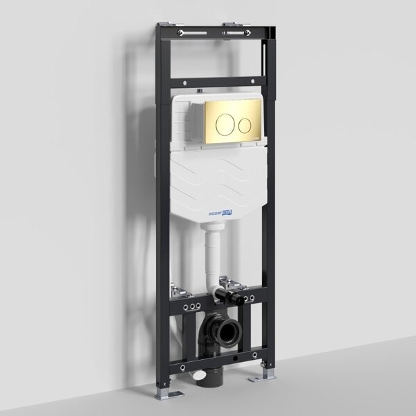 Инсталляция для унитаза Wasserkraft Alme 15TLT.010.ME.PG02, механическая клавиша золото глянцевое