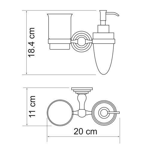 Держатель стакана и дозатора Wasserkraft Ammer, K-7089