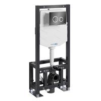Инсталляция для унитаза Wasserkraft Dill 61TLT.010.ME.PB01, механическая клавиша черная, ободки хром
