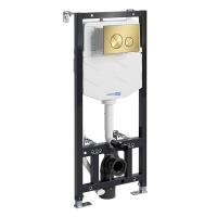 Инсталляция для унитаза Wasserkraft Aller 10TLT.010.ME.MG02, механическая клавиша цвет золото матовое