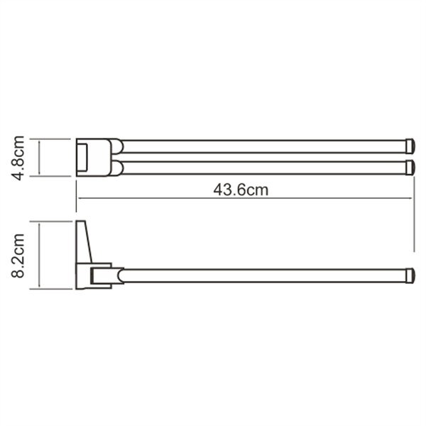 Полотенцедержател двойной Wasserkraft Lopau, хром, 45 см, K-6031