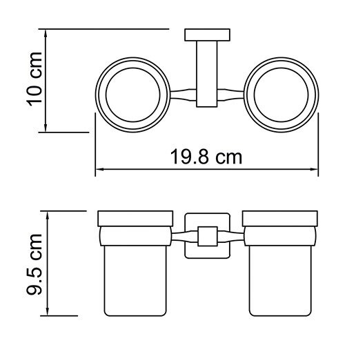 Стакан для зубных щеток Wasserkraft Lippe, двойной, K-6528D