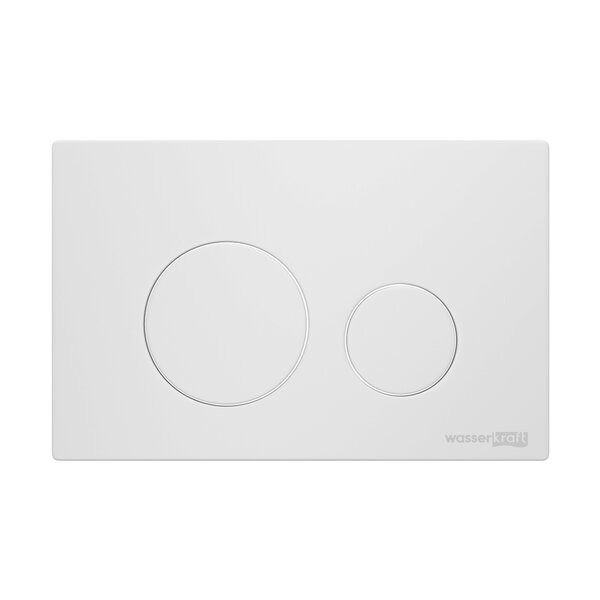 Инсталляция для унитаза Wasserkraft Abens 20TLT.010.ME.WH.WM02, декоративная стеклянная панель белая, механическая кнопка смыва белая матовая