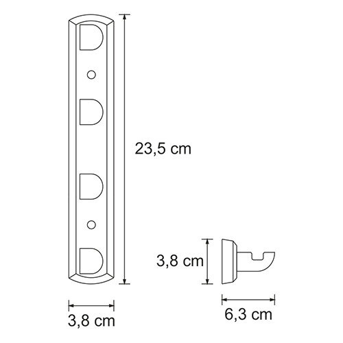 Крючок настенный Wasserkraft Kammel, 4 крючка, K-8374W