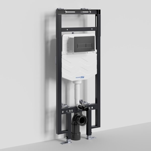 Инсталляция для унитаза Wasserkraft Dinkel 58TLT.010.ME.MB03, механическая клавиша черная матовая