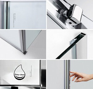 Душевой уголок Wasserkraft 48P25, П-образный, 80 см, с универсальной распашной дверью