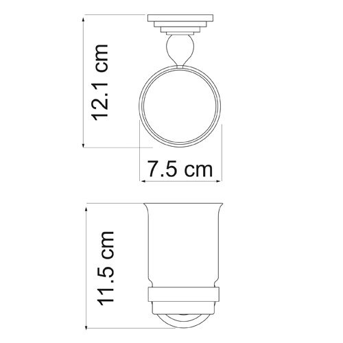 Стакан стеклянный с держателем Wasserkraft Ammer, K-7028