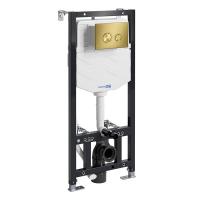 Инсталляция для унитаза Wasserkraft Aller 10TLT.010.ME.MG01, с механической кнопкой смыва цвет - золото матовое