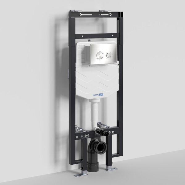 Инсталляция для унитаза Wasserkraft Dinkel 58TLT.010.ME.BN01, механическая клавиша никель