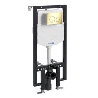 Инсталляция для унитаза Wasserkraft Vils 56TLT.010.ME.PG02, механическая клавиша золото глянцевое