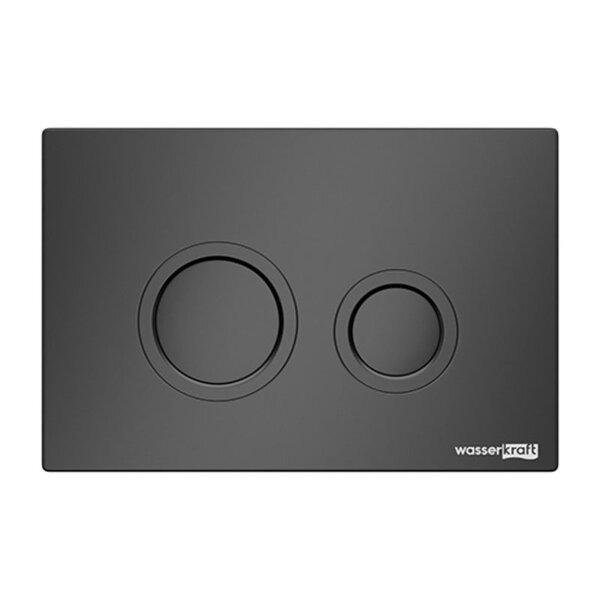 Инсталляция для унитаза Wasserkraft Salm 27TLT.010.ME.BL.MB01, декоративная стеклянная панель черная, механическая кнопка смыва черная матовая
