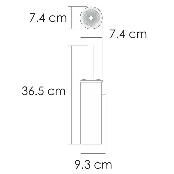 Ершик для унитаза Wasserkraft K-1087GM, оружейная сталь