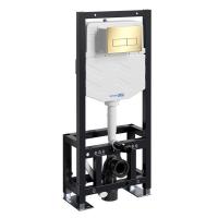 Инсталляция для унитаза Wasserkraft Dill 61TLT.010.ME.PG03, механическая клавиша золото глянцевое
