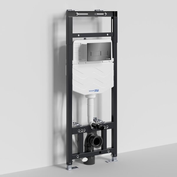 Инсталляция для унитаза Wasserkraft Alme 15TLT.010.ME.PB03, механическая клавиша черная