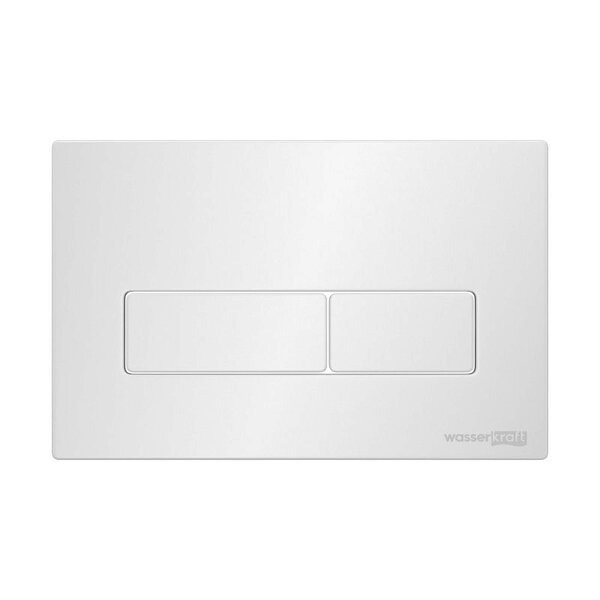 Инсталляция для унитаза Wasserkraft Salm 27TLT.010.ME.WH.WH03, декоративная стеклянная панель белая, механическая кнопка смыва белая