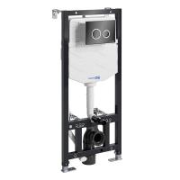 Инсталляция для унитаза Wasserkraft Aller 10TLT.010.ME.PB01, с механической кнопкой смыва цвет - черный глянцевый