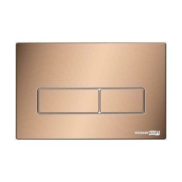 Инсталляция для унитаза Wasserkraft Salm 27TLT.010.ME.WH.RG03, декоративная стеклянная панель белая, механическая кнопка смыва золото розовое