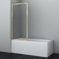 Шторка на ванну Wasserkraft Abens 20W01-80BG, 80 х 160 см, стекло прозрачное, профиль золото матовое,  Fixed WasserSchutz