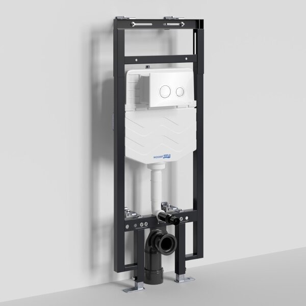 Инсталляция для унитаза Wasserkraft Dinkel 58TLT.010.ME.WH01, механическая клавиша белая, ободки хром