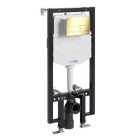 Инсталляция для унитаза Wasserkraft Vils 56TLT.010.ME.PG04, механическая клавиша золото глянцевое