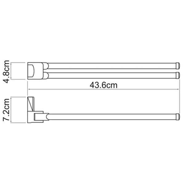Полотенцедержатель "рога" Wasserkraft Leine, 45 см, хром, K-5031W