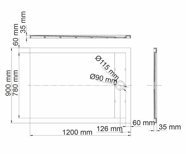 Душевой поддон Wasserkraft Mindel 85T07, 120 х 90 см, белый матовый