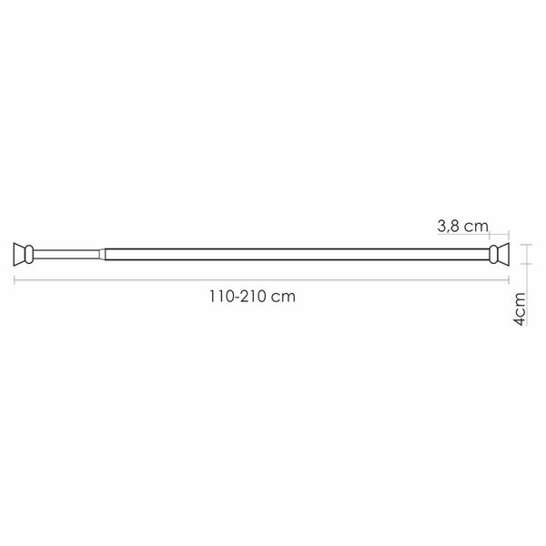 Карниз для ванны Wasserkraft Elbe SC-721121, 110 - 200 см, черный
