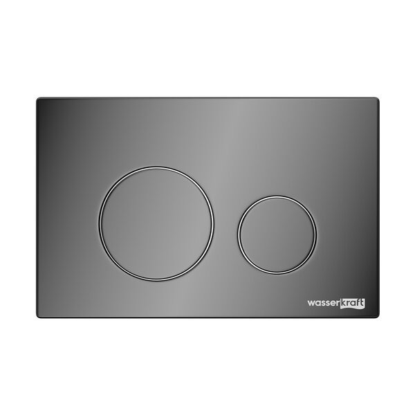 Инсталляция для унитаза Wasserkraft Abens 20TLT.010.ME.WH.PB02, декоративная стеклянная панель белая, механическая кнопка смыва черная