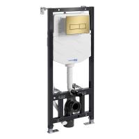 Инсталляция для унитаза Wasserkraft Aller 10TLT.010.ME.MG03, механическая клавиша цвет золото матовое